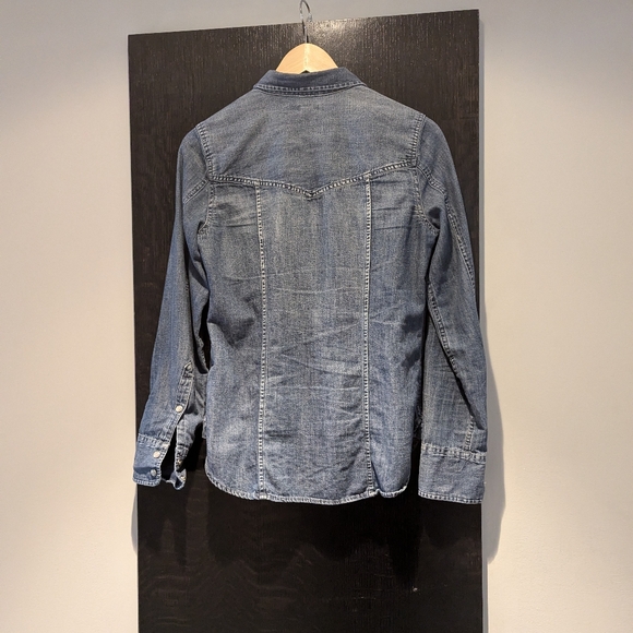 J. Crew Chambray Denim Western Shirt - Sz 2 - Fitted/Slim Fit - Picture 3 of 3